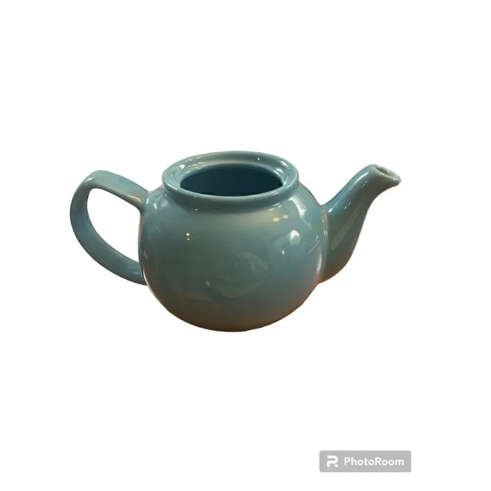 New Price & Kensington Stoneware Blue Ceramic Teapot and Lid